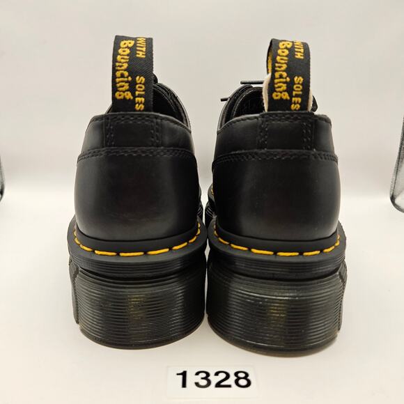 DR. MARTEN'S WOMEN'S 9 AUDRICK 3 EYE LEATHER PLATFORM SHOES BLACK NWOB - Picture 3 of 6